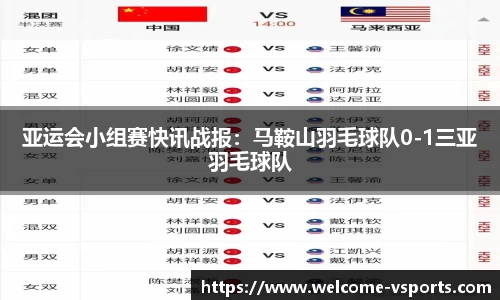 亚运会小组赛快讯战报：马鞍山羽毛球队0-1三亚羽毛球队